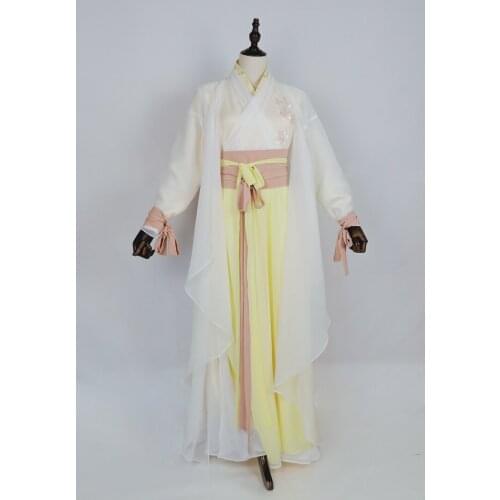 3 Designs Simple Elegant Light Color Male Female Couple Lovers' Costume Hanfu Set for TV Play Legend of the White Snake Fairy