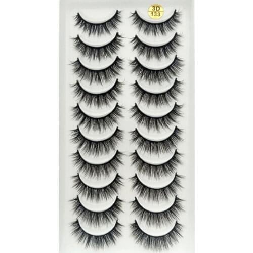 QUXINHAO 10 pairs natural false eyelashes fake lashes long makeup 3d mink eyelashes eyelash extension mink eyelashes for beauty