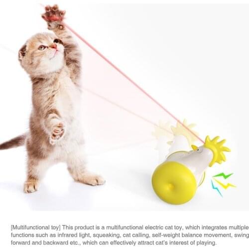 3 Colors Tumbler Swing Toys for Cats Kitten Interactive Balance Car Cat Chasing Toy Electric Sounding with Laser Cat Toy