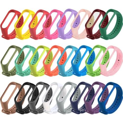Straps For Xiaomi Mi Band 5 4 3 NFC Silicone Wristband Bracelet Replacement For Xiaomi Band 6 MiBand 5 4 3 Wrist Color TPU Strap