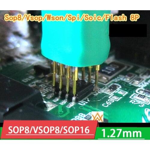 SOP8 / VSOP8 / SOP16 WSON / Spi / Soic /Flash 1.27mm Burning Test Chip programming download test probe Double row 4P 8P