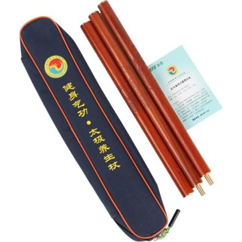 High quality Rosewood/bamboo Tai Chi sticks without cap 1.2M 3 segments China Health Qigong Association Taiji yang sheng zhang