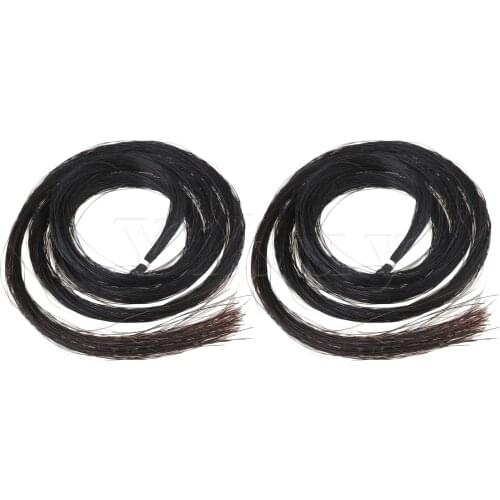 Yibuy 2Pcs Violin Bow Horse Hair Mongolian Horse Hair for Violin Repair Parts