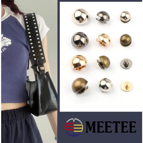 20pcs 8/10/12/15/20mm Mashroom Head Rivet Screw Bags Hardware Handbag Studs Button Nail Rivet Metal Buckles DIY Leather Craft