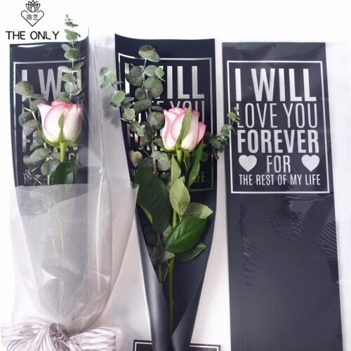 20pcs/lot Mini Florist Plastic Flower Packaging Bags Single Rose Bags Flowers Wrapping Paper Valentines day Roses Bag