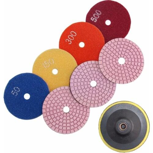 3 Inch Polishing Pads Grinding Marble Stone 100mm Spiral Granite Flexible Diamond Polishing Pad grit #50 - #3000
