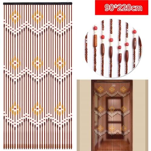 31 Line 90x220cm Wave Wooden Beads Curtain Handmade Fly Screen Wooden Door Curtain Blinds For Porch Bedroom Living Room Divider