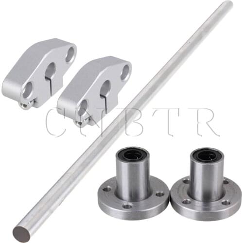 5 x CNBTR Flange Linear Bearing Vertical Rail Support 300mm Optical Axis 8mm