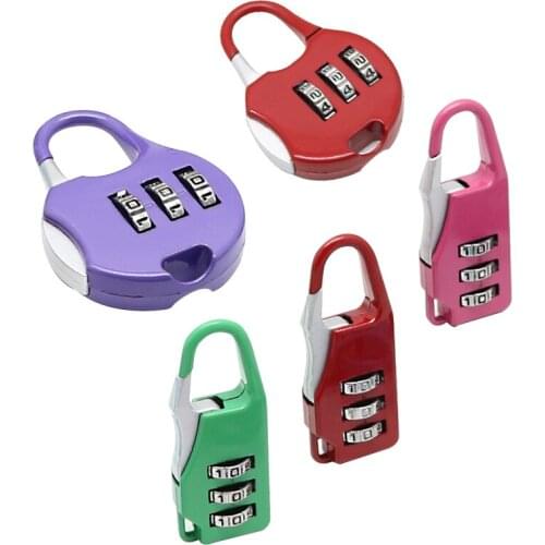 5pcs/lot 3 Smart Lock Digit Dial Combination Suitcase Luggage Metal Code Lock Password Lock Padlock
