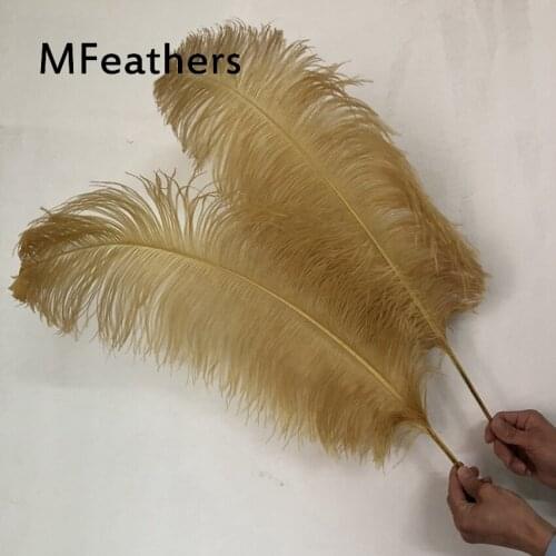 50pcs Gold Dyed Ostrich Feather Dance Festival Christmas Party Hat Boots Clothing Wedding Accessories Carnival Decoratio plumas