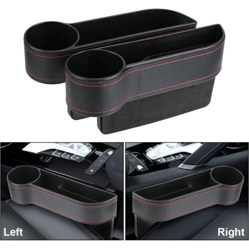 Car Organizer Box Leather Car Seat Gap Storage Box Universal Seat Gap Slit Box With Charging Hole Phone Bottle Keys Holder Box