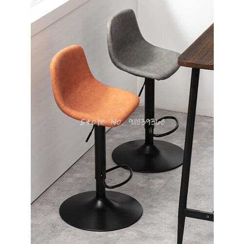 Bar Chair Lift Fashion Simple Bar Chair Modern Household High Stool Light Luxury Back Iron Art Rotating Chair