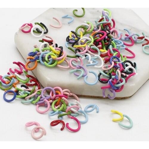 100pcs Colored Iron Paint 12×8mm Open Loop Hand-Connected Keychain Jewelry Pendant Chain DIY Connecting Ring Jewelry Accessories