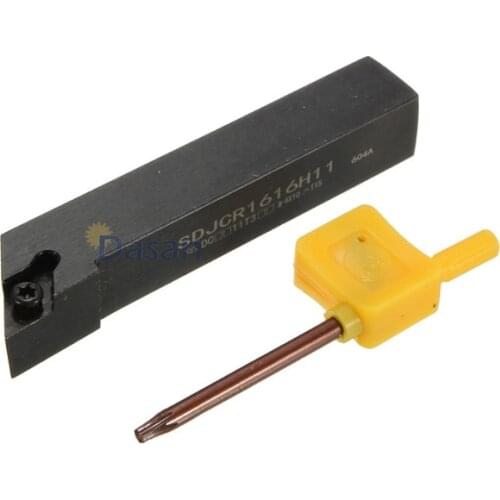 1pc SDJCR1616H11 Lathe Boring Bar IndexableTurning Tool Holder CNC Lathe Metal Cutter Arbor with Wrench for DCMT11T304 S-Type