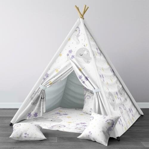 Play Tent for Kids Wigwam Portable Indoor Playground Tents Children Bedrooms White Whale Seahorse Model 1420