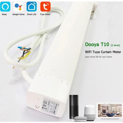 Dooya T10 wifi tuya curtain motor ,work alexa google home smart life tuya smart app,110-240V 433MHz 5 wires motor