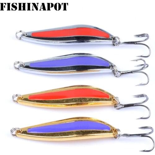 FISHINAPOT 1PCS 5g 7g 10g Metal Spinners spoon Fishing lure Hard Bait Sequins Tool Wobblers Spinnerbait Treble Hook