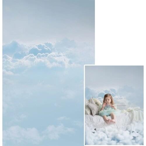 Mehofond Portrait Photography Backdrop Pastel Blue Sky Clouds Texture Newborn Baby Shower Photo Background Studio Photozone Prop