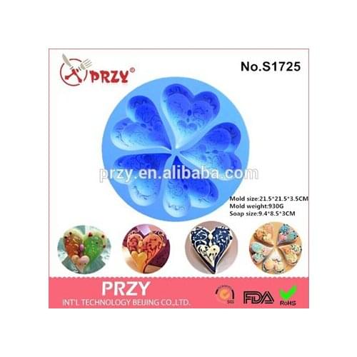 Valentines day flower / heart shaped new design soap mold Cake decoration mold fondant mold manual Handmade soap mold candle
