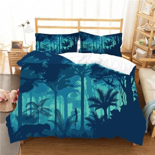 A Bedding Set 3D Printed Duvet Cover Bed Set Tropical Green Plant Home Textiles for Adults Bedclothes with Pillowcase #RDZW42