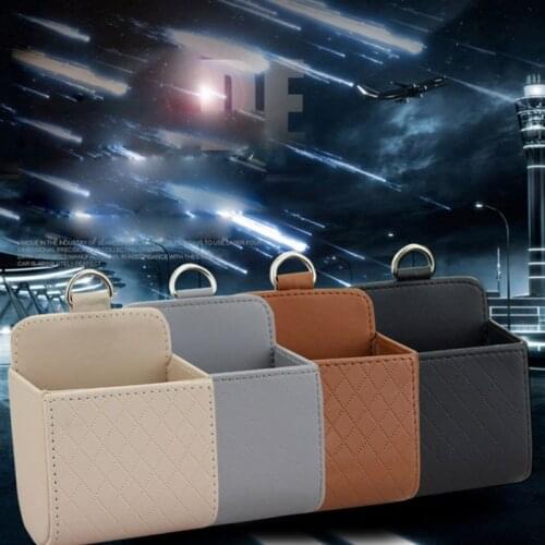 PU Leather Auto Vent Outlet Trash Box Car Mobile Phone Holder Storage Bag Organizer Automobile Hanging Box Car Styling bag