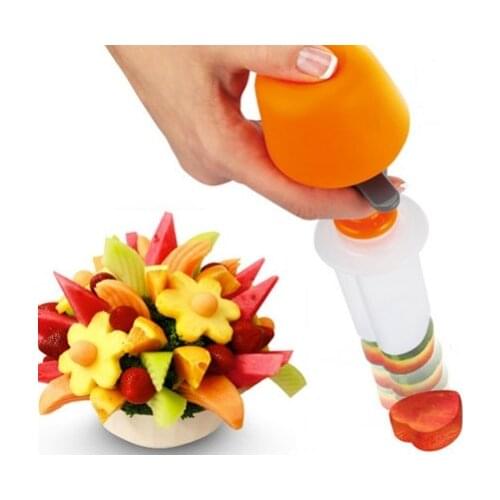 Creative DIY Plastic Presse Fruit Cutter Slicer Veggie Food Decorator Kitchen Gadgets Accessories Tools