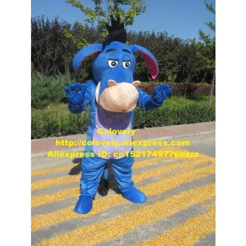 Cute Blue Eeyore Donkey Adult Mascot Costume Mascotte Equus Asinus Neddy Burro Moke With Big White Mouth Belly No.521 Free Ship