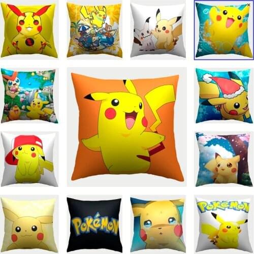 Pikachu Pillowcase Comics Anime Pokemon Characters Sofa Pillowcase Home Childrens Room Decoration Home Textile Products 45*45cm