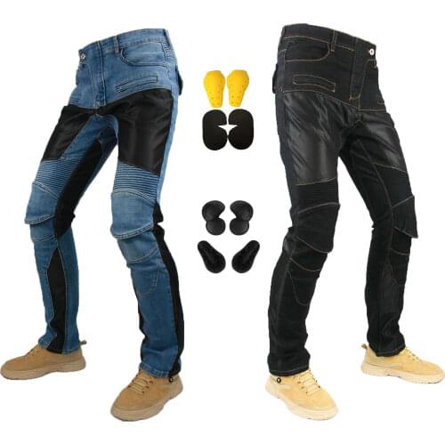 2021 New PK719 Motorcycle Pants Four Seasons Outdoor Breathable Elastic Slim Motorcycle Riding Jeans Protective Gear Protection