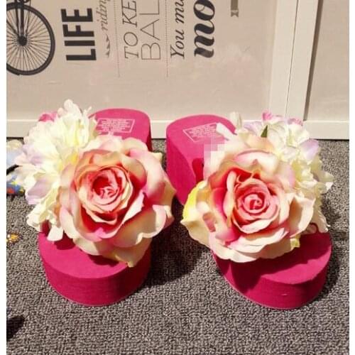 Wholesale summer new bohemian fashion shoes sandals slope with thick crust muffin sandals and slippers beach sandals