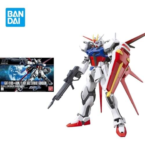 Bandai Gundam Model Kit Assemble Figure HGUC Aile Strike Anime Characters Japanese Animation Action Dolls Childrens Toys