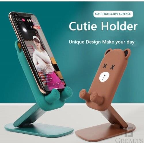 Grealts Phone Stand Pad Holder Foldable Cute Creative Cartoon Adjustable Desktop Stand Holder