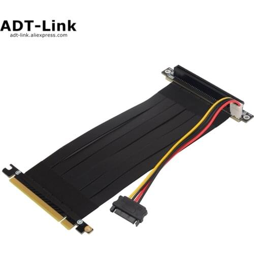 GPU Riser , Riser PCI Express X16 Graphics Card Extension Cable Install 90 Degrees Upright with SATA Power Cables For RTX3060