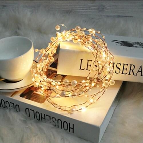 100LED Pearl Christmas Fairy String Light Copper Wire Night Light for Holiday/Wedding Flexibility Indoor Decoration Lighting