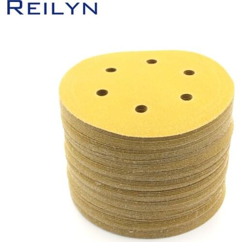 High quality 100pcs 6" sand paper polishing pad self-adhesive loop backing polishing disc for angle grinder