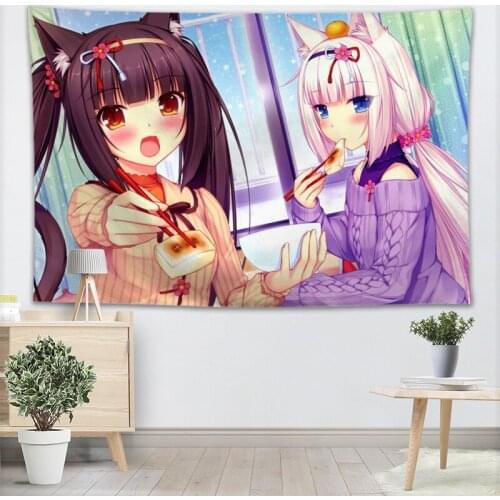 Nice Christmas Anime Girl Tapestry Wall Cloth Decor Home Apartment Decoration Fabric Tapestries Camping Tent Travel Sleeping Pad
