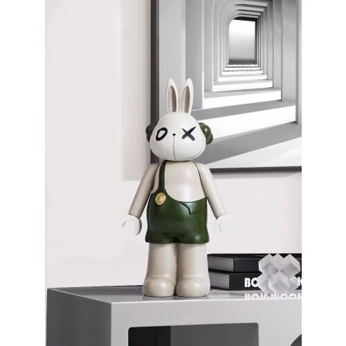 Modern sculpture cartoon Damon rabbit ornament Nordic living room wine cabinet TV cabinet decoration new home gift