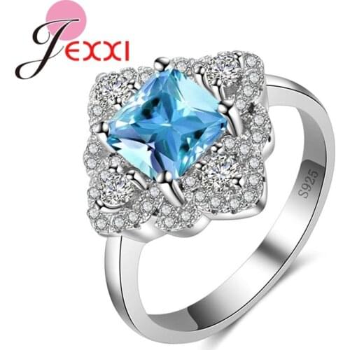 Vintage 925 Sterling Silver Rings For Women Jewelry Fashion Bridal Wedding Engagement Promise Finger Ring Anillos Bague