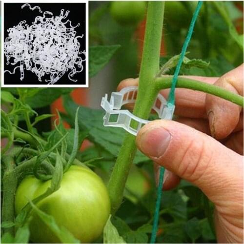 20-100 Pcs Plastic Trellis Tomato Clips Supports Connects Plants Vines Trellis Twine Cages Greenhouse Veggie Garden Plant Clip