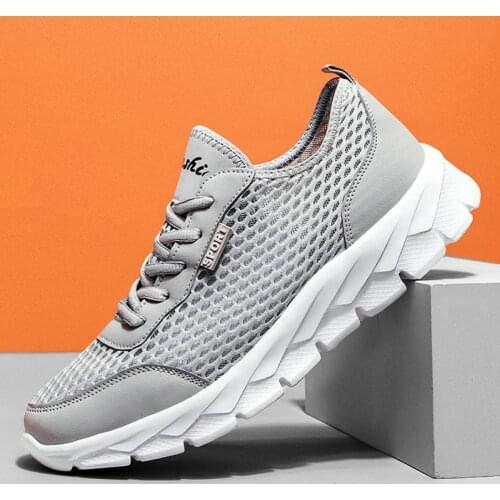 Plus Size Summer Low Mens Sports Shoes Mens Sneakers Mens Running Sport Shoes Gray Male Tennis Original Deporte Temis GME-1503