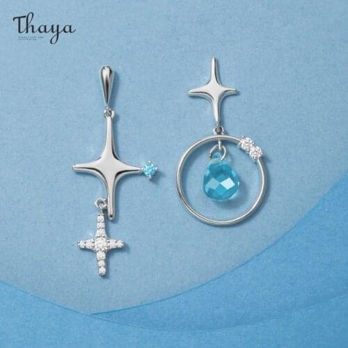 Thaya Women Earring Ring Star Ear Stud Blue Crystal Zirconia Earring For Women Cute Fashion Earring Unusual Accessories Gift