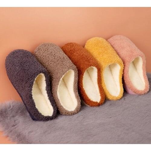 Winter Warm Cotton Slippers Women Men Fur Home Slippers Simple Non-slip Indoor Slides Corduroy Couple Slipper Female Flat Shoes