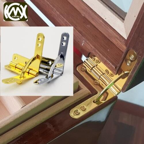 10pc 43*50mm*90Deg KIMXIN Support Iron Jewelrybox hinge Spring Hinge For collection case High strength packing box hinges W-033