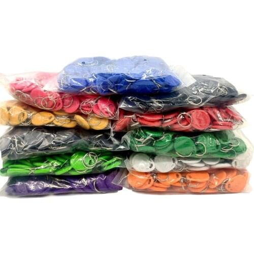 100pcs RFID Tag 125KHz keys 11 Color TK4100 EM4100 Proximity Keyfobs Tags RFID Card for Access Control Time Attendance