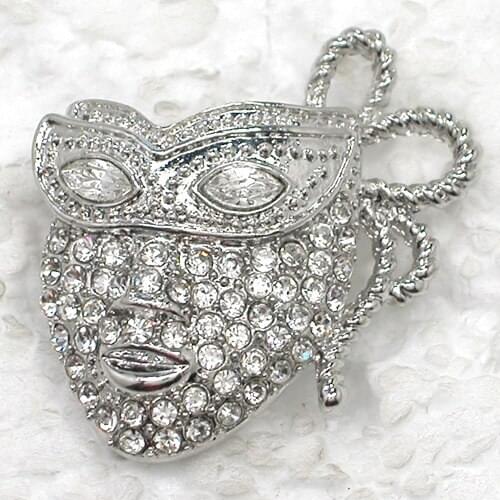 12pcs/lot Wholesale Brooch Rhinestone Mask Pin brooches costume jewelry gift C101575