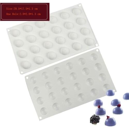 24 Cavity Round Spherical Silicone Cake Mold for French Dessert Chocolate Mousse Bread Egg Tart Candy Bakeware Decorating Tools