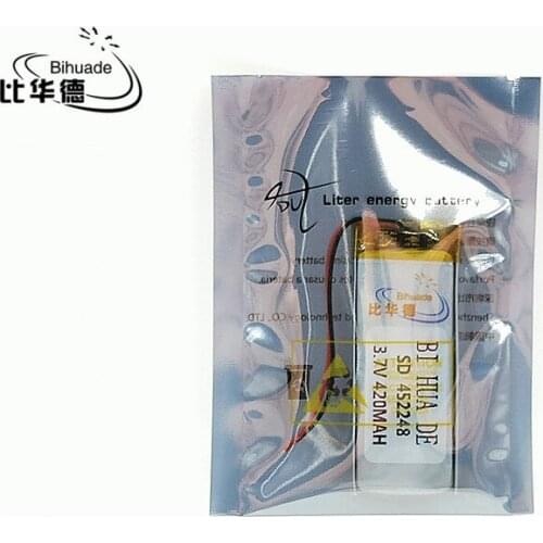 3.7V 450mAh 452248 Lithium Polymer Li-Po li ion Rechargeable Battery cells For Mp3 MP4 MP5 GPS mobile bluetooth