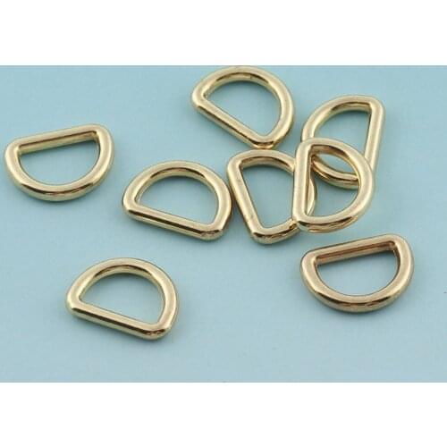 30pcs 9mm Mini Metal D Rings Gold Plated d Buckles Flat D Rings Belt Strap Buckles Bag notions Strong D rings