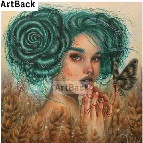 5d diy diamond painting girl sugar portrait full square 100% resin stick drill embroidered 3d diamond embroidery decoration