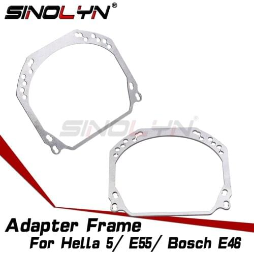 Headlight Lenses Mounting Frame Adapter For Hella 3R G5/E55/ E46 AL Bi-xenon Projector Lens DIY Car Lights Accessories Retrofit